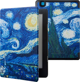 Lunso Geschikt voor Kobo Aura Edition 2 hoes (6 inch) - sleepcover - Van Gogh Sterrennacht