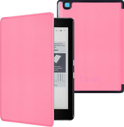 Lunso Geschikt voor Kobo Aura Edition 2 hoes (6 inch) - sleepcover - Lichtroze