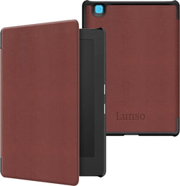 Lunso Geschikt voor Kobo Aura Edition 2 hoes (6 inch) - sleepcover - Bruin