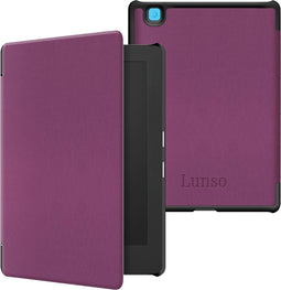 Lunso Geschikt voor Kobo Aura Edition 2 hoes (6 inch) - sleepcover - Paars
