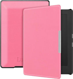 Lunso - Geschikt voor Kobo Aura H20 Edition 1 hoes (6.8 inch) - sleep cover - Lichtroze