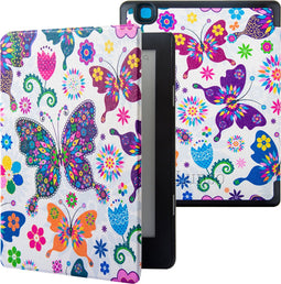 Lunso Geschikt voor Kobo Aura H20 Edition 2 hoes (6.8 inch) - sleepcover - Vlinders
