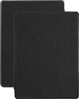 Lunso - Geschikt voor Kobo Aura H2o edition 1 hoes (6.8 inch) - Vegan Saffiano Leren sleep cover - Zwart