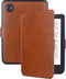 Lunso Geschikt voor Kobo Clara 2E hoes (6 inch) - Leren sleepcover - Cognac