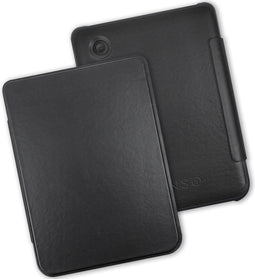 Lunso Geschikt voor Kobo Clara BW / Clara Colour hoes (6 inch) - echt leren sleepcover - Zwart