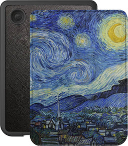 Lunso Geschikt voor Kobo Clara BW / Clara Colour hoes (6 inch) - Vegan Saffiano Leren sleepcover - Van Gogh Sterrennacht