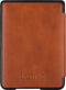 Lunso - Geschikt voor Kobo Clara HD (6 inch) - Lederen sleepcover hoes - Cognac