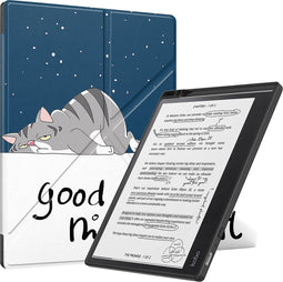 Lunso Geschikt voor Kobo Elipsa 2E hoes (10 inch) - Origami sleepcover - Lazy Cat