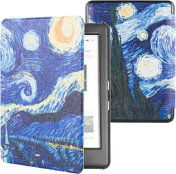 Lunso - Geschikt voor Kobo Glo / Glo HD / Touch 2.0 hoes (6 inch) - sleep cover - Van Gogh Sterrennacht