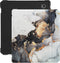 Lunso - Geschikt voor Kobo Libra 2 (7 inch) - Vegan saffiano leren sleepcover hoes - Marble Magnus