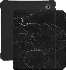 Lunso - Geschikt voor Kobo Libra 2 (7 inch) - Vegan saffiano leren sleepcover hoes - Marble Shire