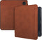 Lunso Geschikt voor Kobo Libra Colour hoes (7 inch) - echt leren sleepcover - Cognac