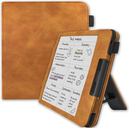 Lunso Geschikt voor Kobo Libra Colour hoes (7 inch) - Luxe Stand sleepcover - Bruin