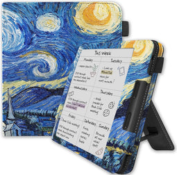 Lunso Geschikt voor Kobo Libra Colour hoes (7 inch) - Luxe Stand sleepcover - Van Gogh Sterrennacht