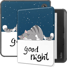 Lunso Geschikt voor Kobo Libra Colour hoes (7 inch) - sleepcover - Lazy Cat
