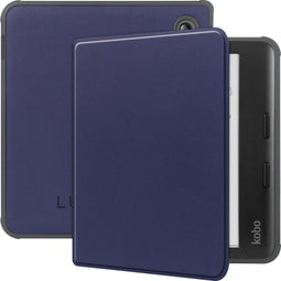 Lunso Geschikt voor Kobo Libra Colour hoes (7 inch) - sleepcover - Donkerblauw