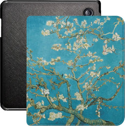 Lunso Geschikt voor Kobo Libra Colour hoes (7 inch) - Vegan Saffiano Leren sleepcover - Van Gogh Amandelbloesem
