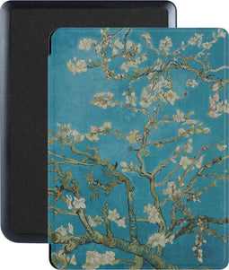 Lunso - Geschikt voor Kobo Nia hoes (6 inch) - Vegan Saffiano Leren sleep cover - Van Gogh Amandelbloesem