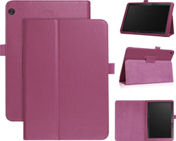 Lunso - Geschikt voor Lenovo Tab M10 Gen 1 - Stand flip Bookcase hoes - Paars