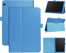 Lunso - Geschikt voor Lenovo Tab M10 Gen 1 - Stand flip Bookcase hoes - Lichtblauw