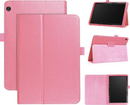 Lunso - Geschikt voor Lenovo Tab M10 Gen 1 - Stand flip Bookcase hoes - Lichtroze