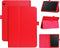 Lunso - Geschikt voor Lenovo Tab M10 Gen 1 - Stand flip Bookcase hoes - Rood