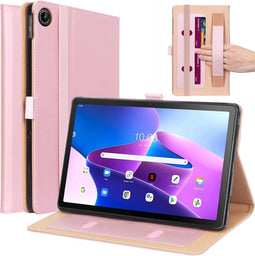 Lunso - Geschikt voor Lenovo Tab M10 Plus Gen 3 (3e generatie) - Luxe Bookcase hoes - Rose Goud