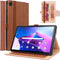 Lunso - Geschikt voor Lenovo Tab M10 Plus Gen 3 (3e generatie) - Luxe Bookcase hoes - Bruin