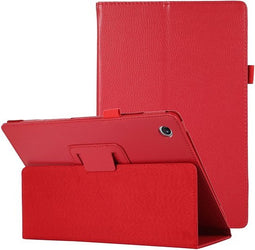 Lunso - Geschikt voor Lenovo Tab M10 Plus Gen 3 (3e generatie) - Stand flip Bookcase hoes - Rood