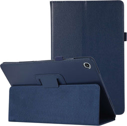 Lunso - Geschikt voor Lenovo Tab M10 Plus Gen 3 (3e generatie) - Stand flip Bookcase hoes - Donkerblauw
