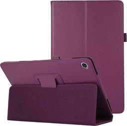 Lunso - Geschikt voor Lenovo Tab M10 Plus Gen 3 (3e generatie) - Stand flip Bookcase hoes - Paars