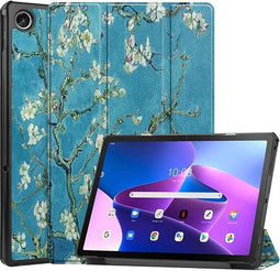Lunso - Geschikt voor Lenovo Tab M10 Plus Gen 3 (3e generatie) - Tri-Fold Bookcase hoes - Van Gogh Amandelbloesem