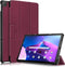 Lunso - Geschikt voor Lenovo Tab M10 Plus Gen 3 (3e generatie) - Tri-Fold Bookcase hoes - Bordeaux Rood