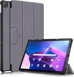 Lunso - Geschikt voor Lenovo Tab M10 Plus Gen 3 (3e generatie) - Tri-Fold Bookcase hoes - Grijs