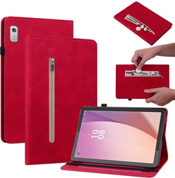 Lunso - Geschikt voor Lenovo Tab M9 (9 inch) - Luxe Bookcase hoes - Rood