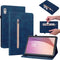 Lunso - Geschikt voor Lenovo Tab M9 (9 inch) - Luxe Bookcase hoes - Donkerblauw