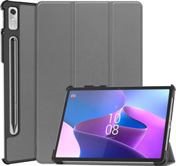 Lunso - Geschikt voor Lenovo Tab P11 Pro Gen 2 (2e generatie) - Tri-Fold Bookcase hoes - Grijs