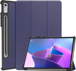Lunso - Geschikt voor Lenovo Tab P11 Pro Gen 2 (2e generatie) - Tri-Fold Bookcase hoes - Donkerblauw