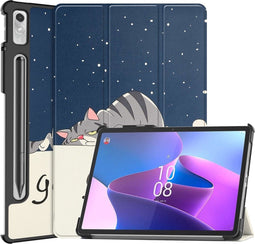Lunso - Geschikt voor Lenovo Tab P11 Pro Gen 2 (2e generatie) - Tri-Fold Bookcase hoes - Lazy Cat