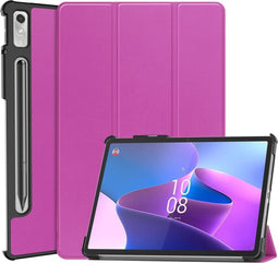 Lunso - Geschikt voor Lenovo Tab P11 Pro Gen 2 (2e generatie) - Tri-Fold Bookcase hoes - Paars