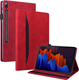 Lunso - Geschikt voor Lenovo Tab P12 Pro - Luxe Bookcase hoes - Rood (niet voor de Geschikt voor Lenovo Tab P12)