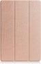 Lunso - Geschikt voor Lenovo Tab P12 Pro - Tri-Fold Bookcase hoes - Rose Goud (niet voor de Geschikt voor Lenovo Tab P12)