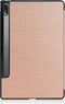 Lunso - Geschikt voor Lenovo Tab P12 Pro - Tri-Fold Bookcase hoes - Rose Goud (niet voor de Geschikt voor Lenovo Tab P12)