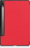 Lunso - Geschikt voor Lenovo Tab P12 Pro - Tri-Fold Bookcase hoes - Rood (niet voor de Geschikt voor Lenovo Tab P12)