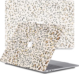 Lunso Geschikt voor MacBook Air 13 inch (2010-2017) cover hoes - case - Leopard Rose Gold