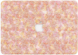 Lunso Geschikt voor MacBook Air 13 inch (2010-2017) cover hoes - case - blaadjes roze