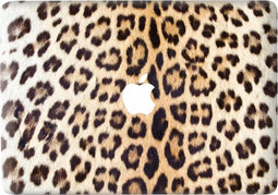Lunso Geschikt voor MacBook Air 13 inch (2010-2017) vinyl sticker - Leopard Brown