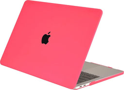 Lunso Geschikt voor MacBook Air 13 inch (2018-2019) cover hoes - case - Mat Fuchsia