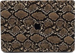 Lunso Geschikt voor MacBook Air 13 inch M1 (2020) cover hoes - case - Snake Pattern Brown