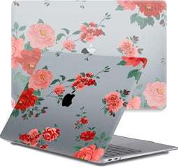 Lunso Geschikt voor MacBook Air 13 inch M1 (2020) cover hoes - case - Red Roses